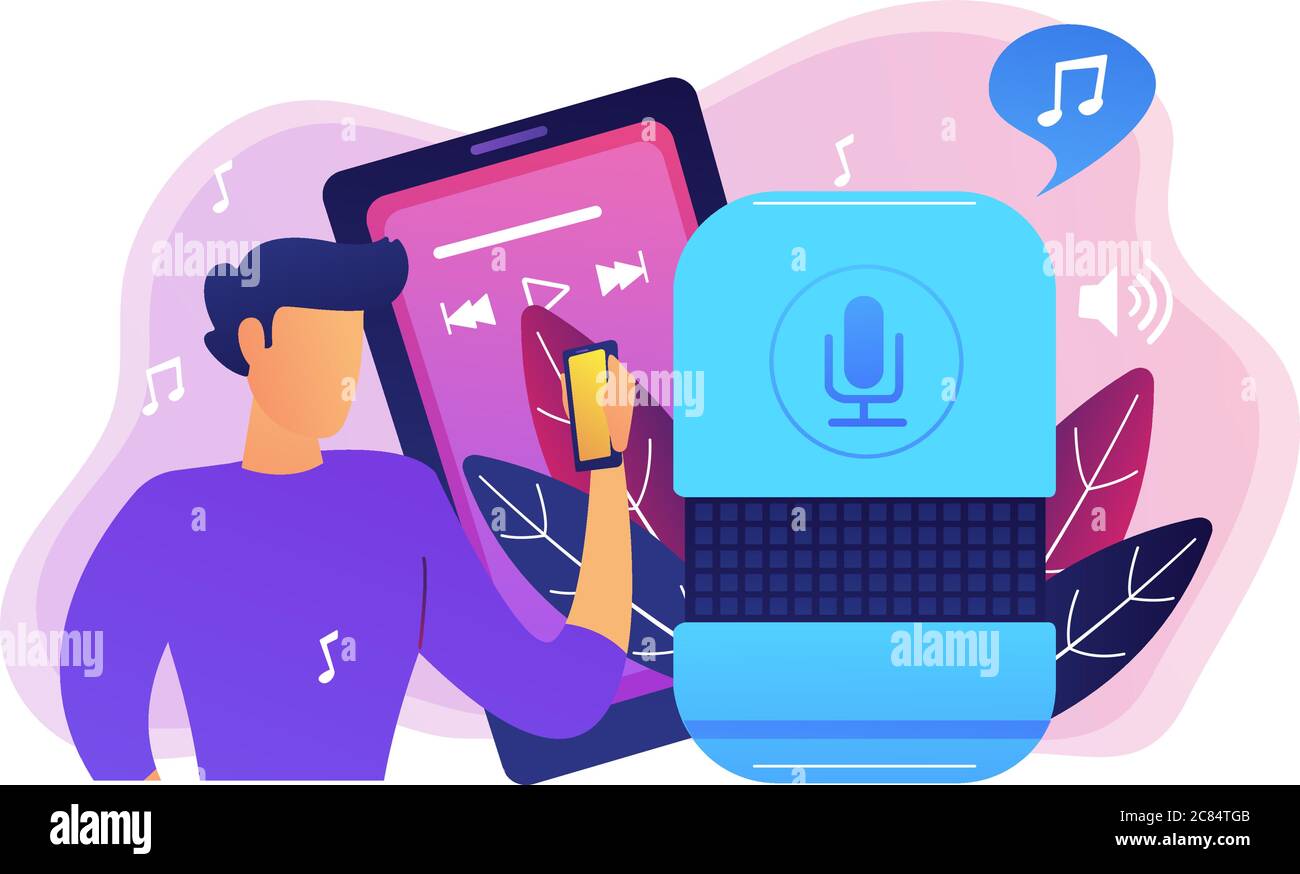 Music playback and music streaming concept vector illustration Stock