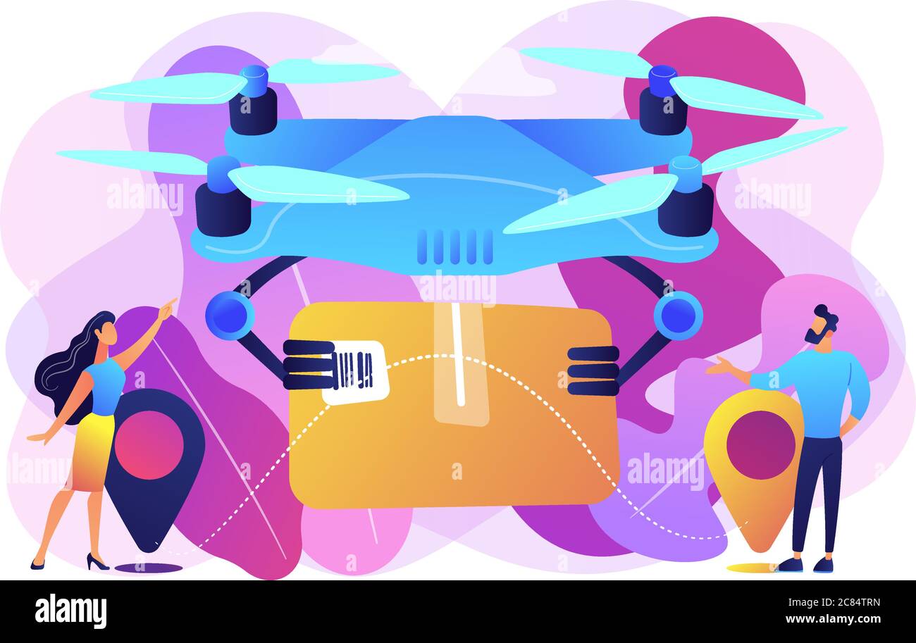 Commercial drone delivery Stock Vector Images - Alamy