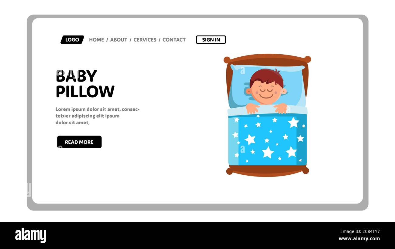 Baby Pillow And Blanket Of Comfortable Bed Vector Stock Vector Image