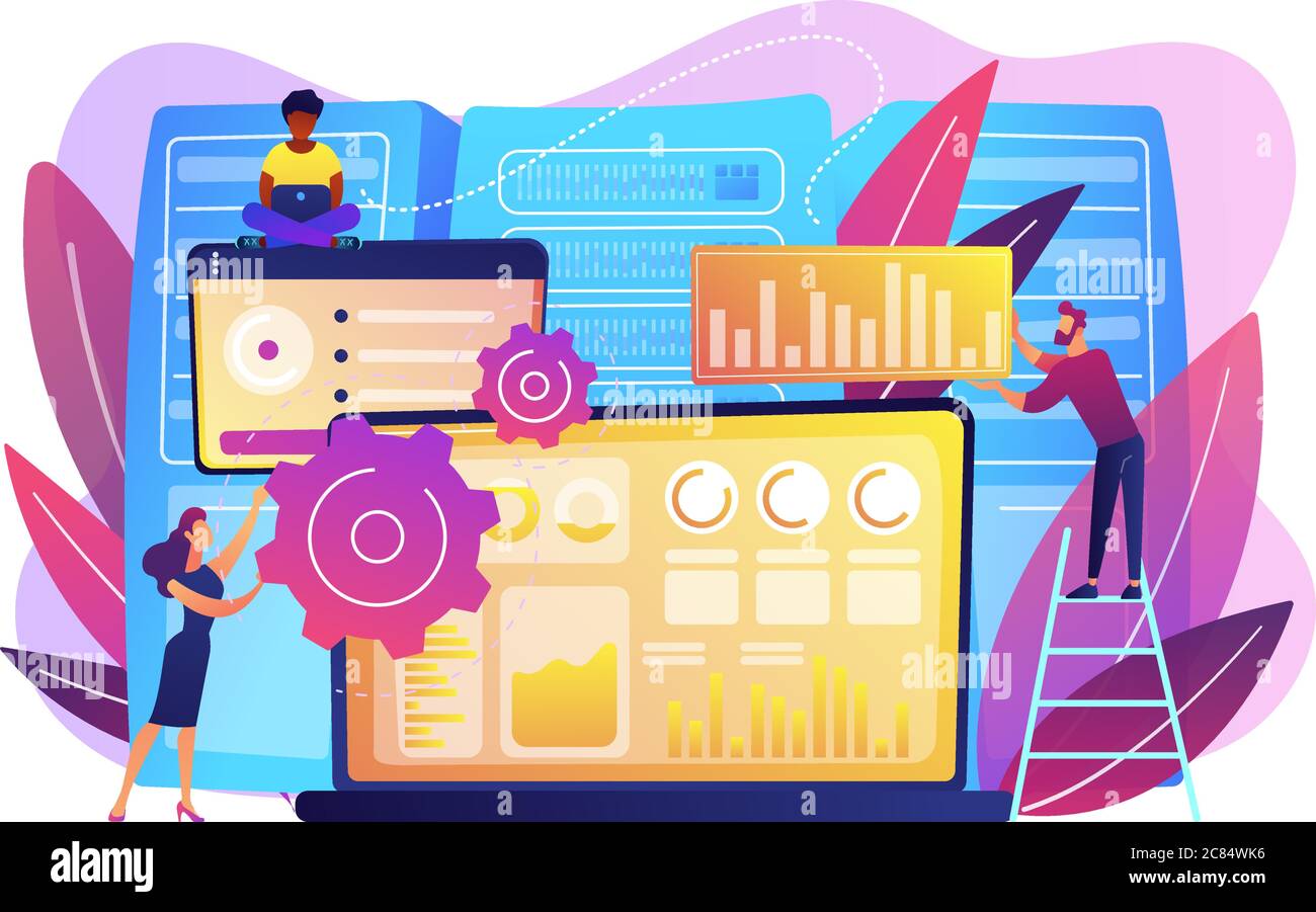 Big data visualization concept vector illustration Stock Vector Image ...