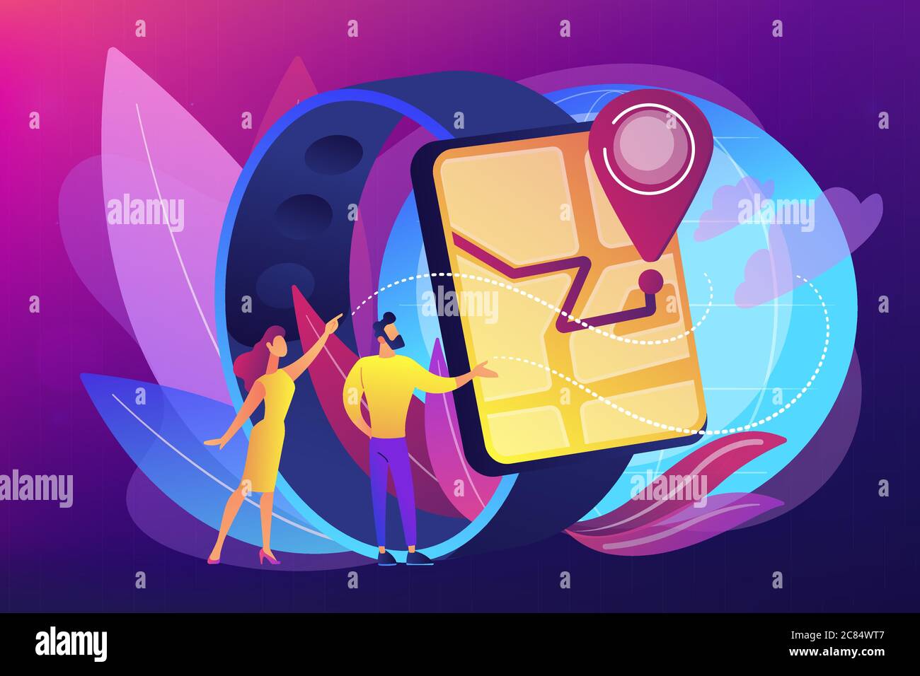 Smartwatch navigation concept vector illustration Stock Vector Image ...