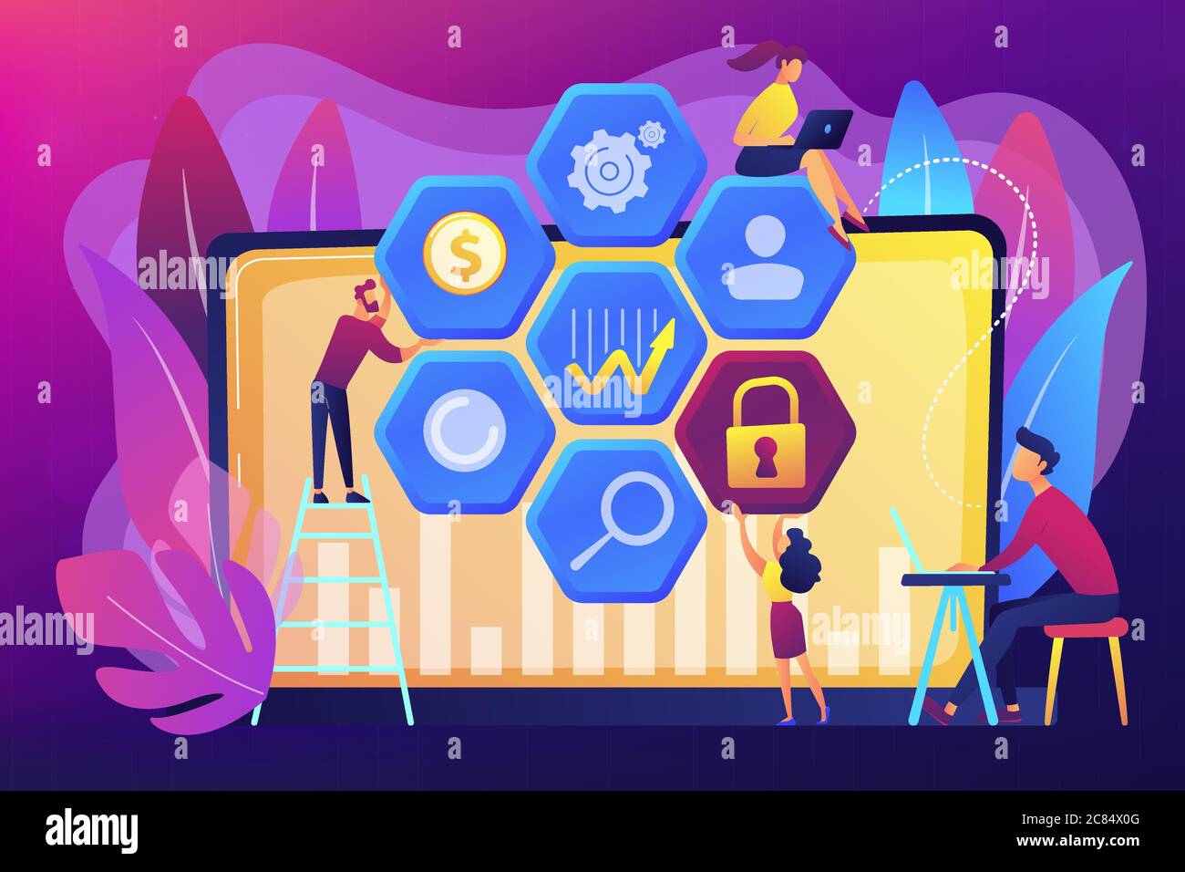 Cyber security management concept vector illustration Stock Vector ...