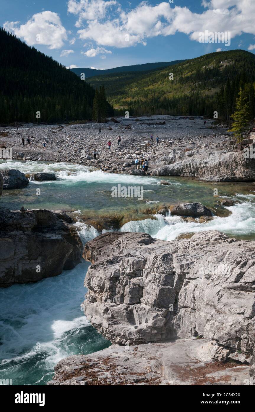 The Elbow River at Elbow Falls, Bragg Creek, Alberta, Canada Stock