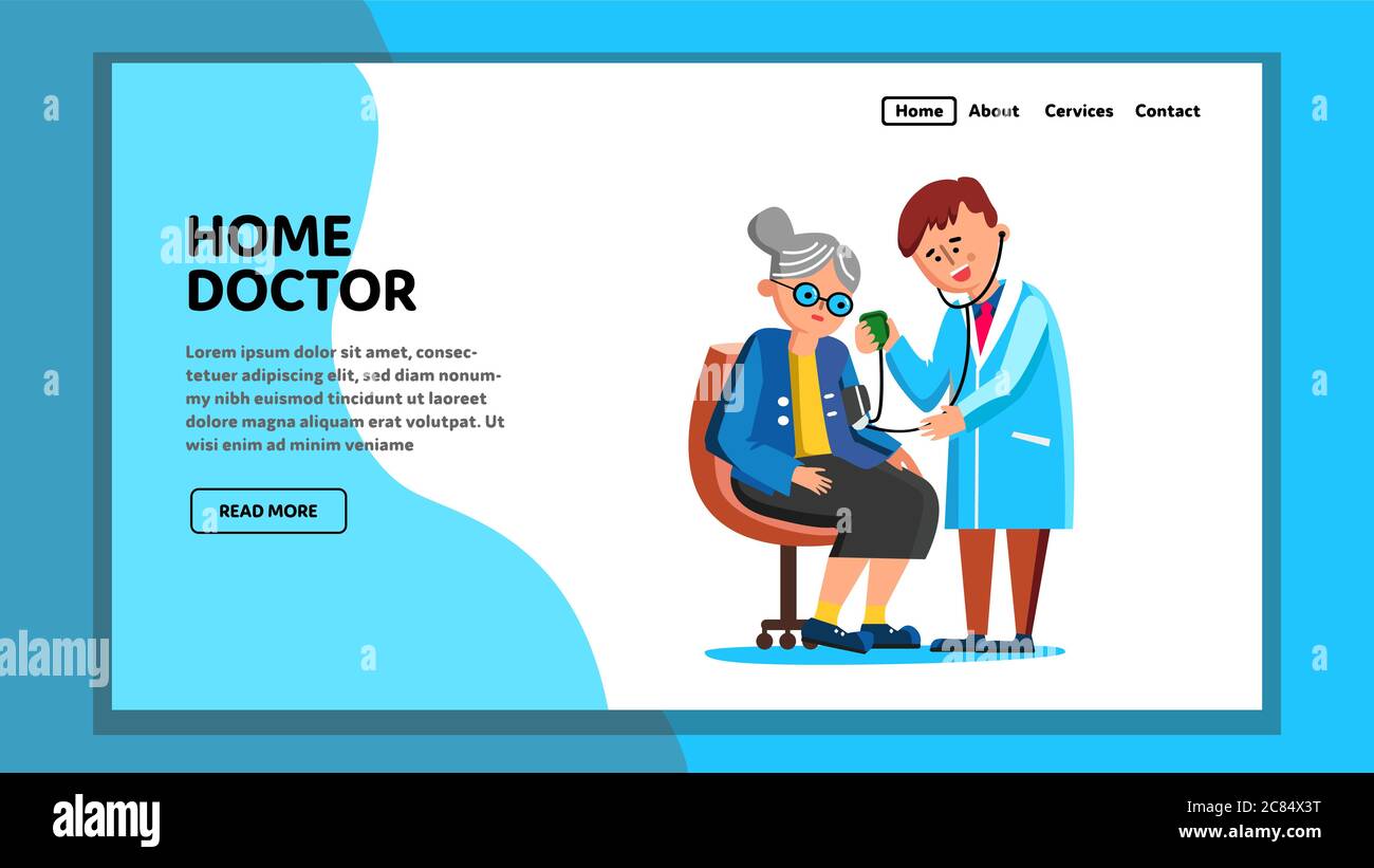 Home Doctor Measure Patient Blood Pressure Vector Stock Vector Image Home Doctor Measure Patient Blood Pressure Vector Stock Vector Image