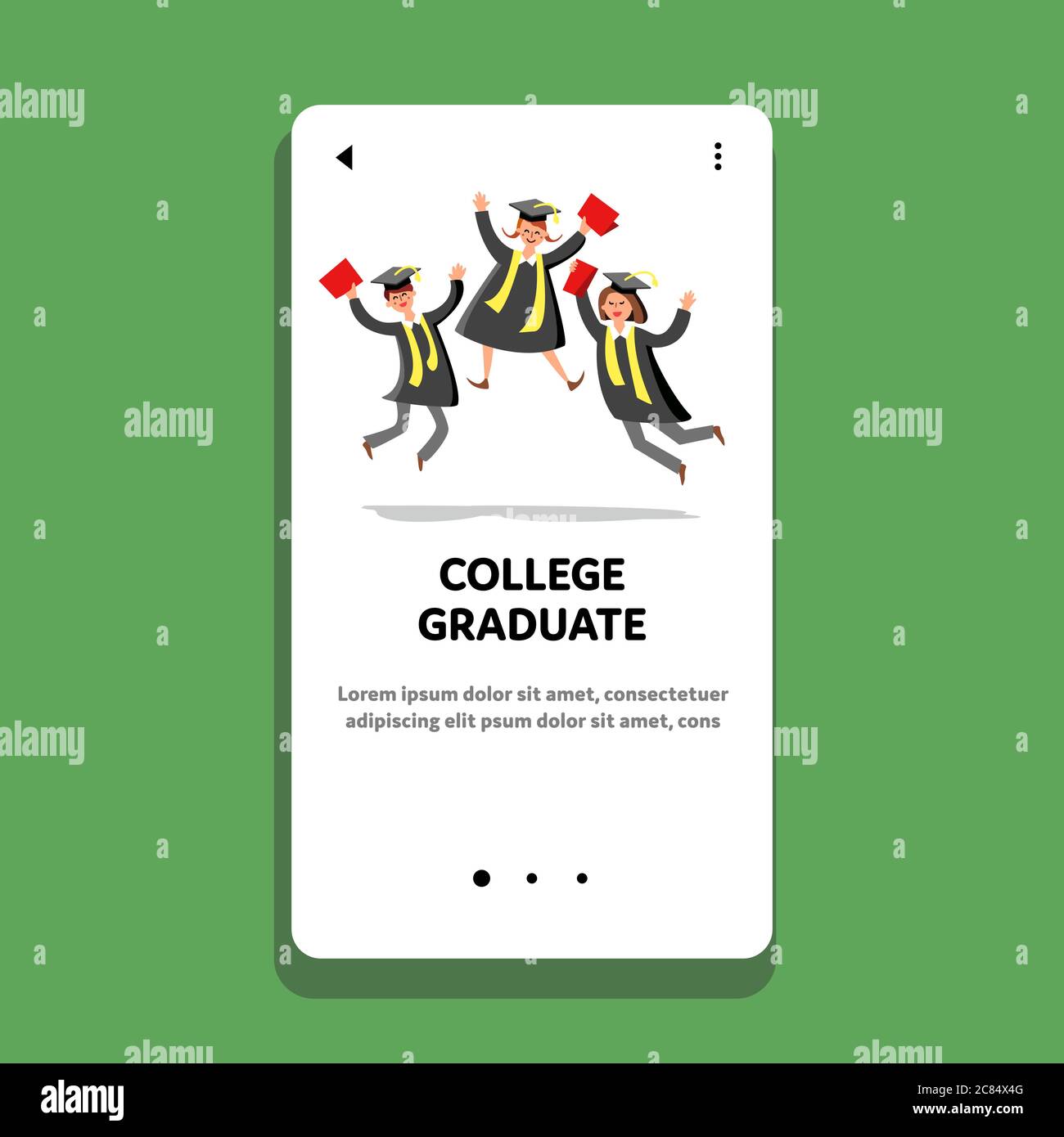College Graduate Celebrate Happy Students Vector Illustration Stock ...