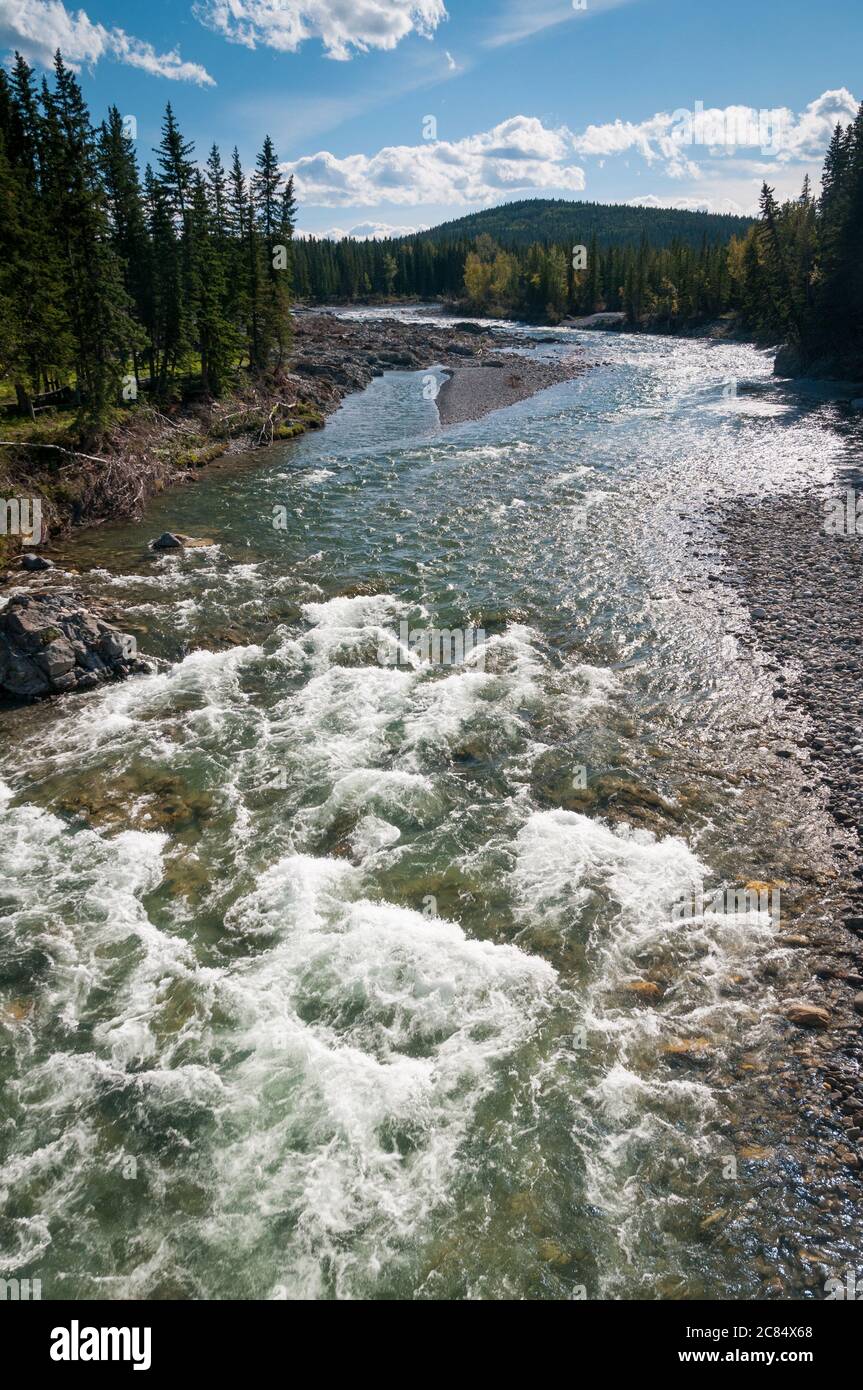 The Elbow River at Bragg Creek, Alberta, Canada. Stock Photo