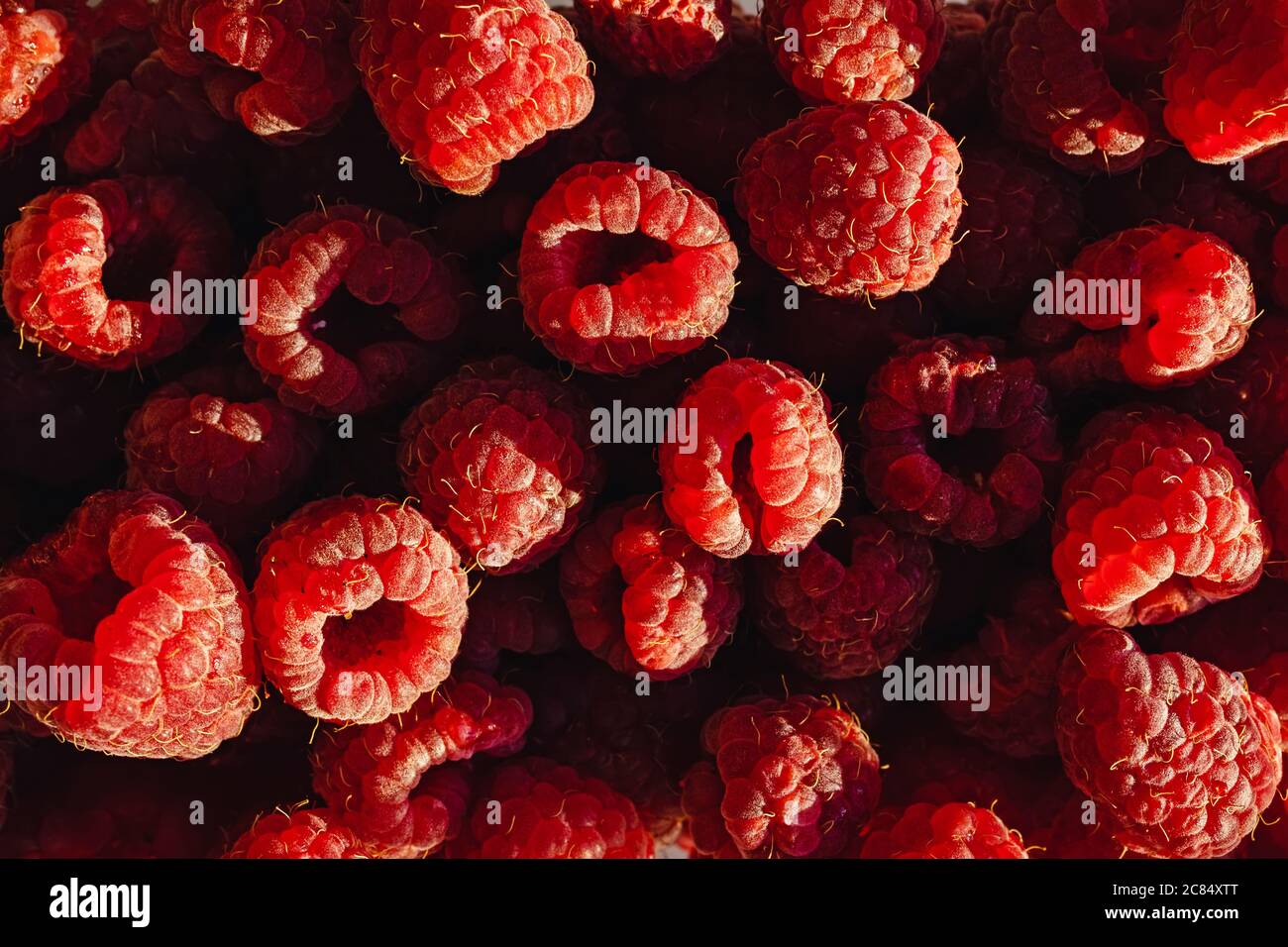 Fresh ripe raspberries close-up. Stock Photo