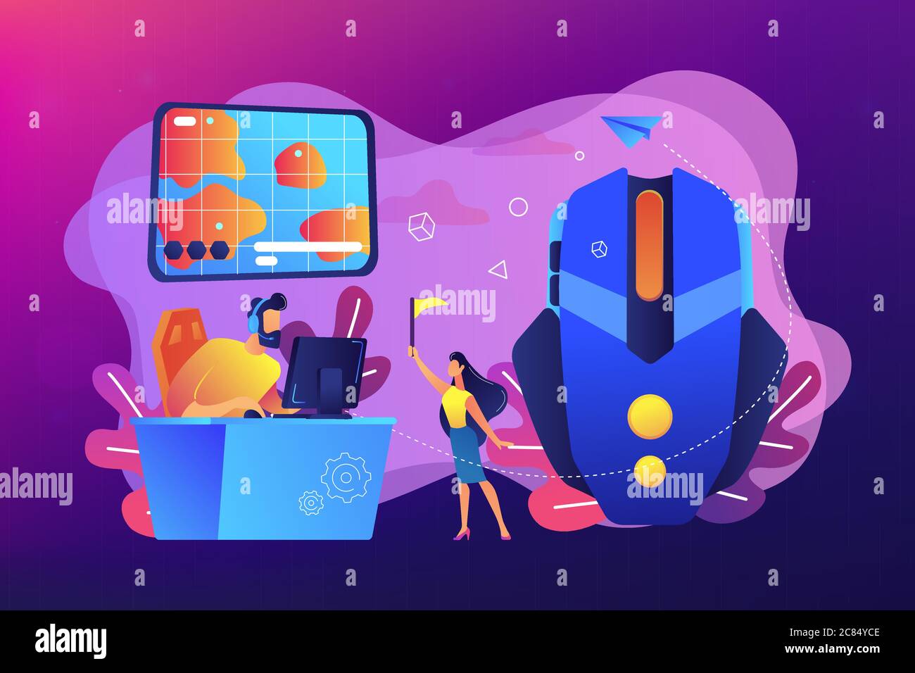 Strategy online games concept vector illustration Stock Vector Image ...