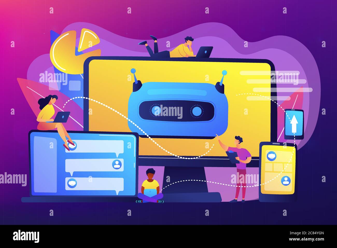 Chatbot development platform concept vector illustration Stock Vector ...