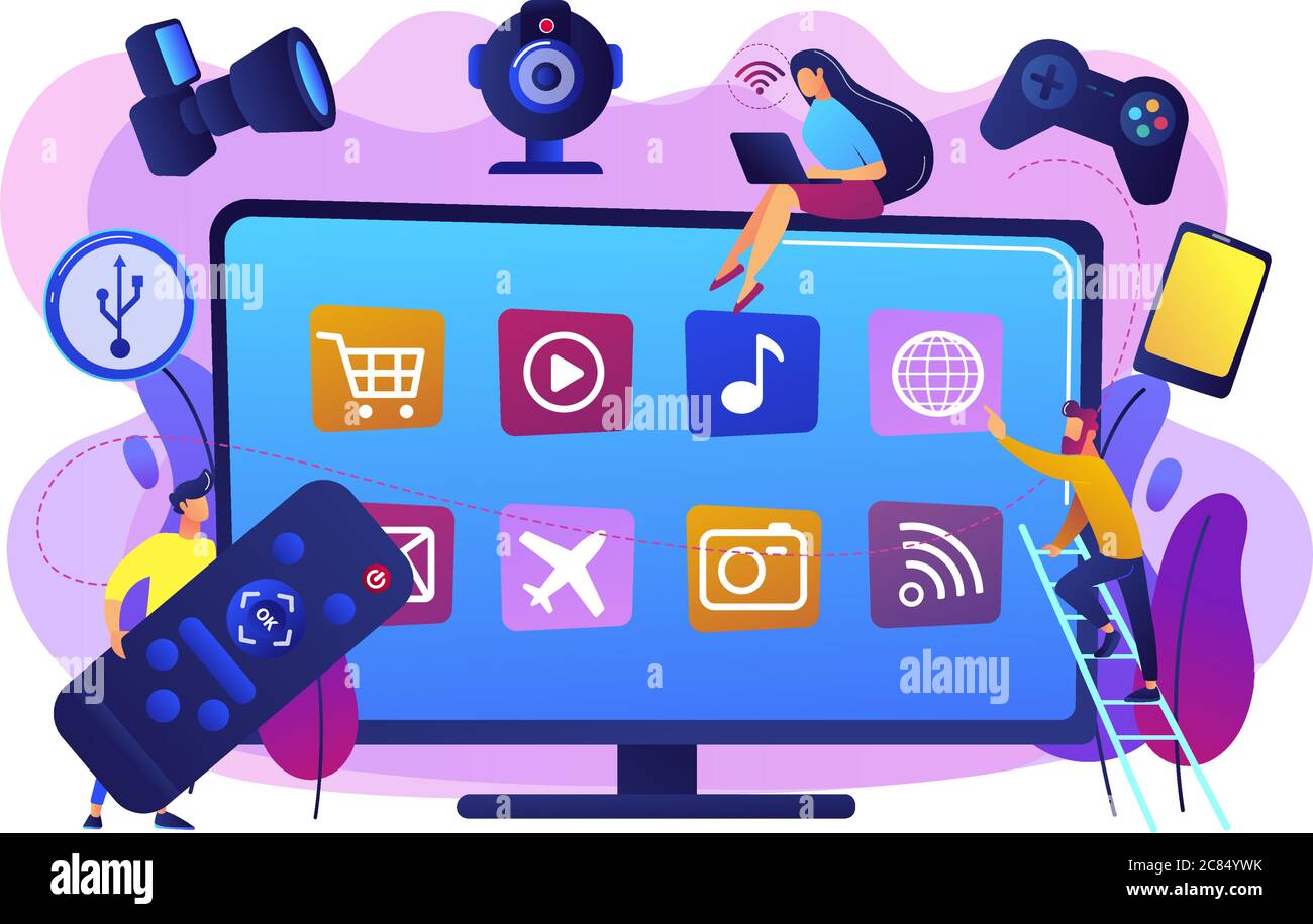 Smart TV accessories concept vector illustration Stock Vector Image
