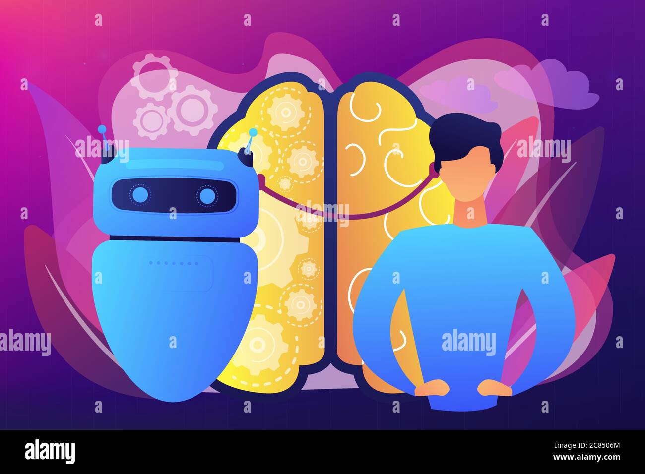Augmented intelligence concept vector illustration Stock Vector Image ...