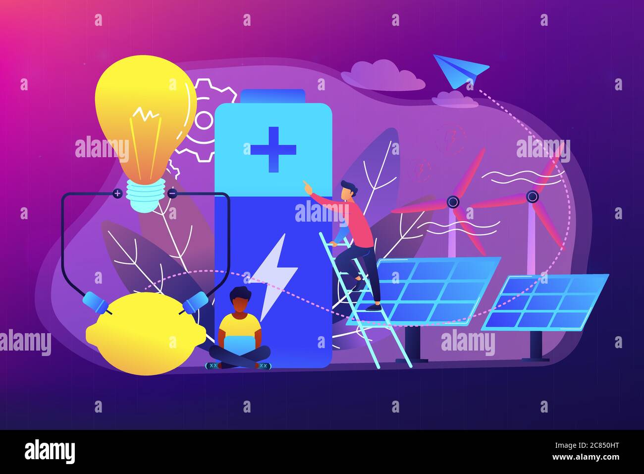 Innovative battery technology concept vector illustration Stock Vector ...