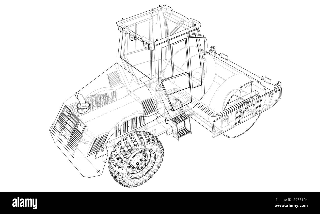 Construction machine. Asphalt compactor Stock Photo - Alamy