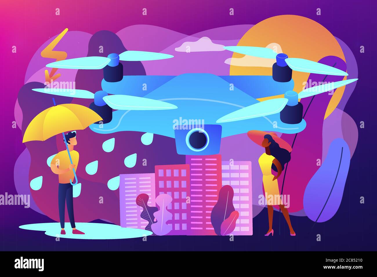 Meteorology drones concept vector illustration Stock Vector Image & Art