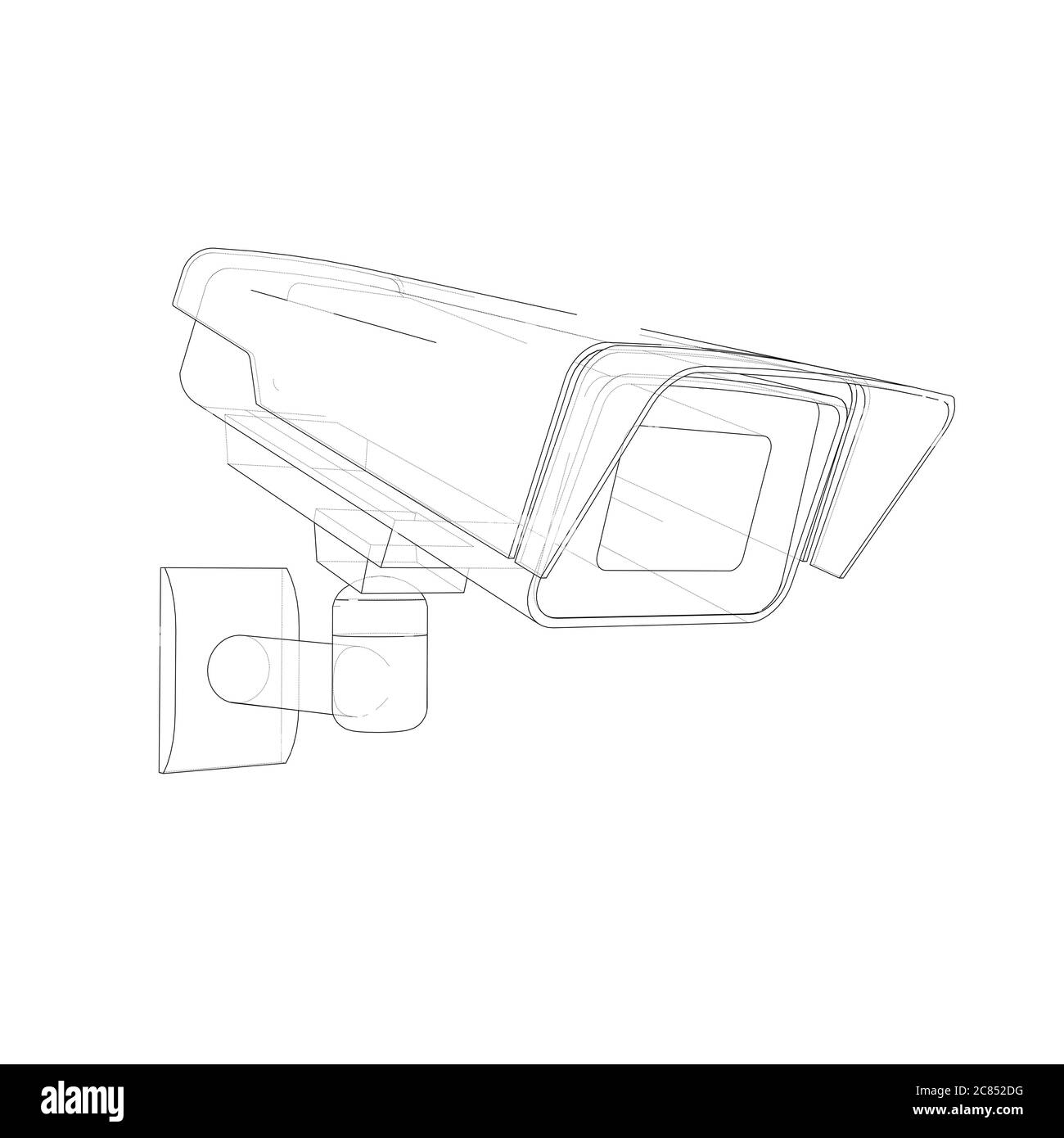 Outline CCTV camera. Security camera Stock Photo Alamy