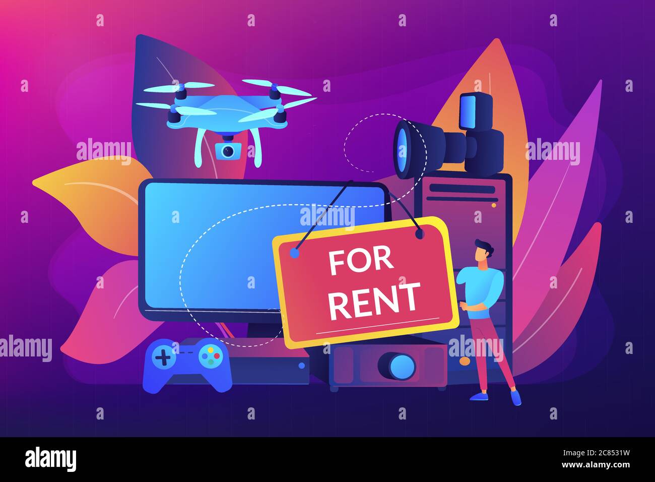 Renting electronic device concept vector illustration Stock Vector