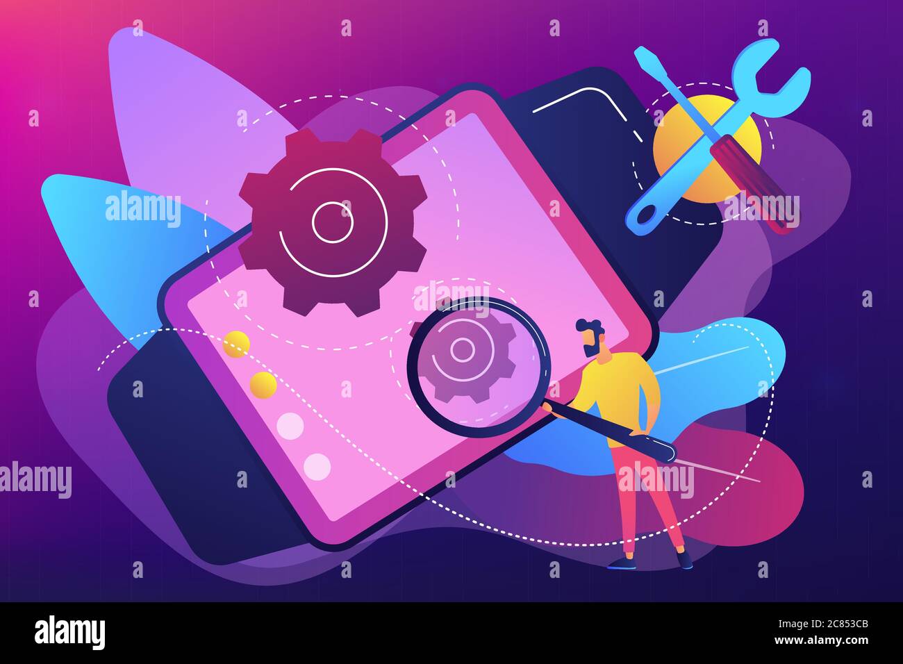 Mobile device repair concept vector illustration Stock Vector Image ...