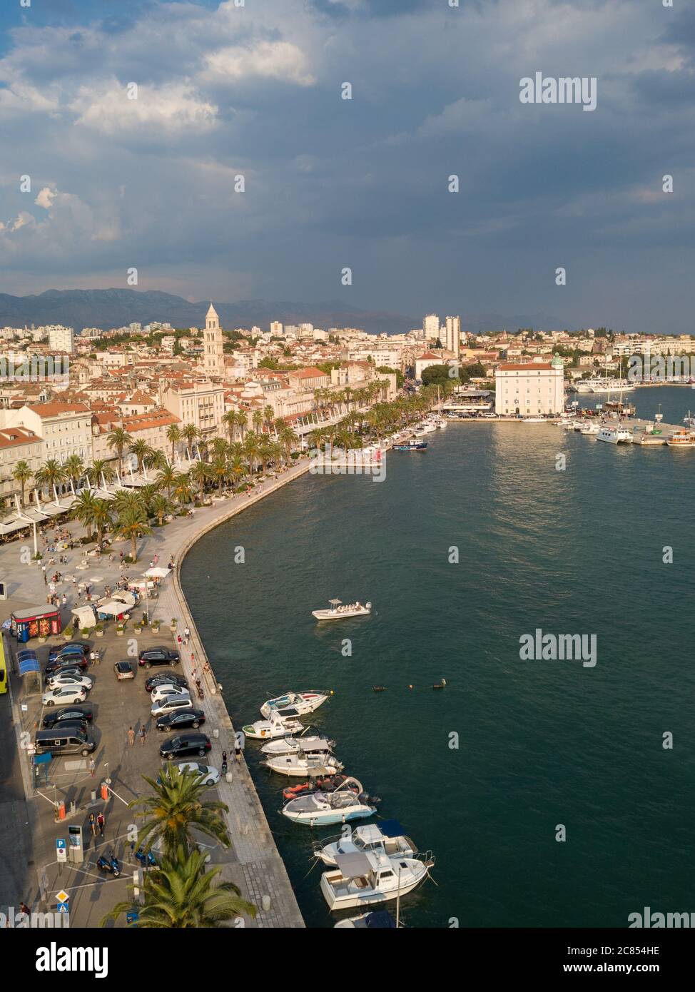 Split, Croatia - August 9 2018: Sunset over the Poljud Stadium, Hajduk Split  vs Steaua Bucharest in a UEFA Europa League qualifying game Stock Photo -  Alamy