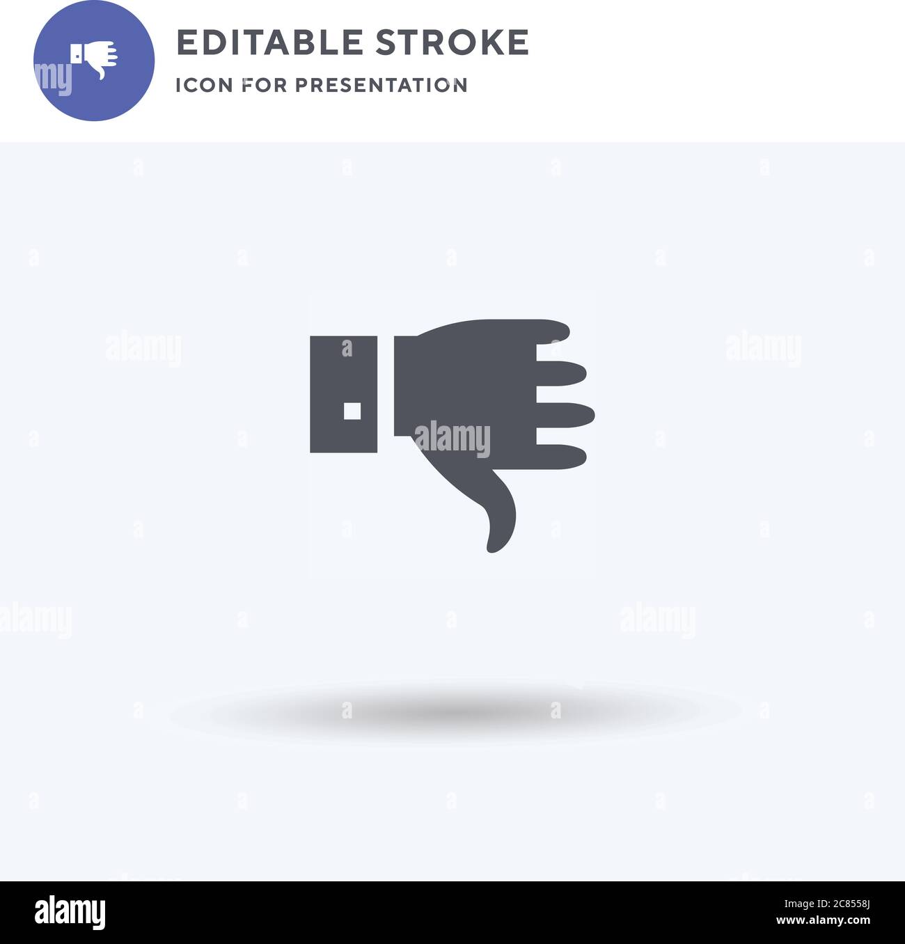 Dislike icon vector, filled flat sign, solid pictogram isolated on ...