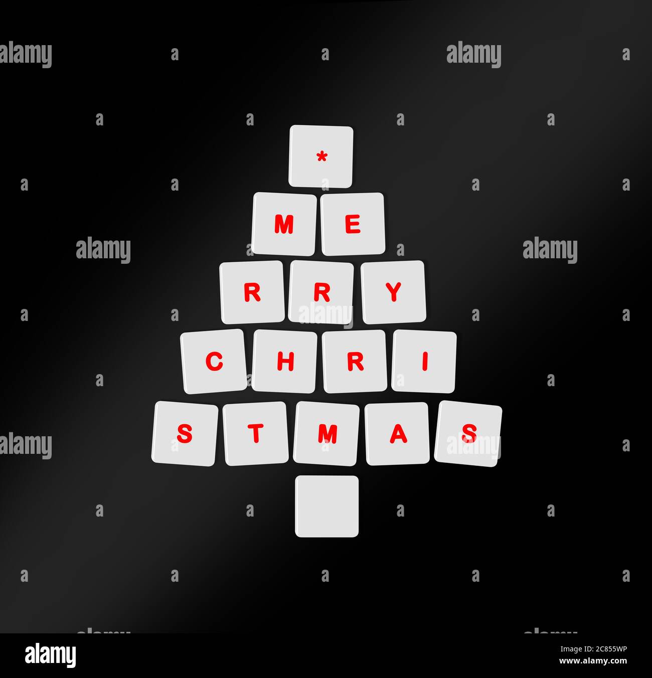 Christmas tree made of computer keys Stock Photo