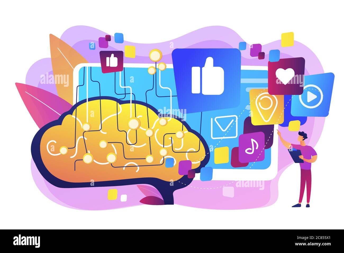 AI in social media concept vector illustration Stock Vector Image & Art ...