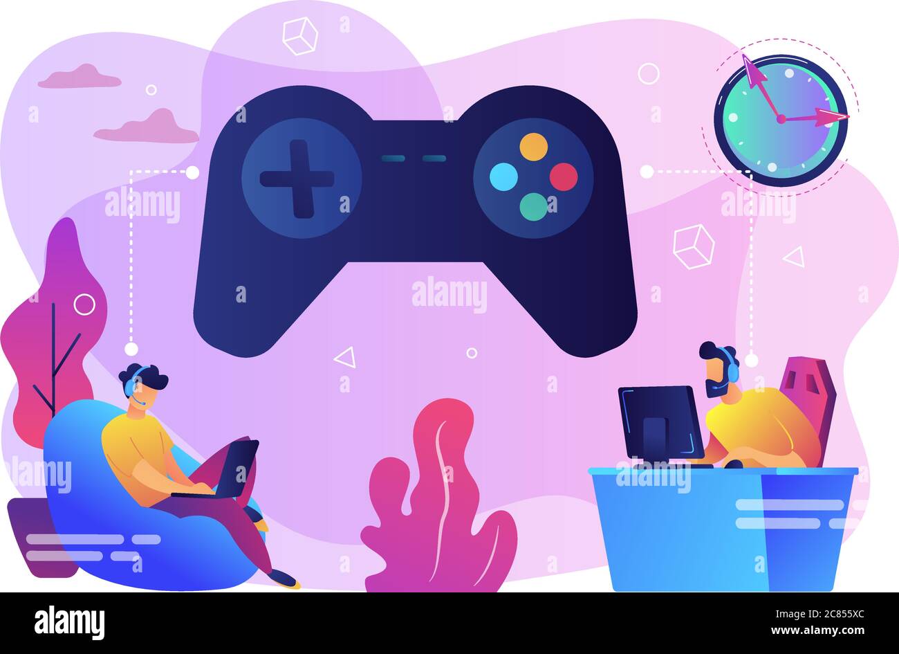 Gaming disorder concept vector illustration Stock Vector Image & Art ...