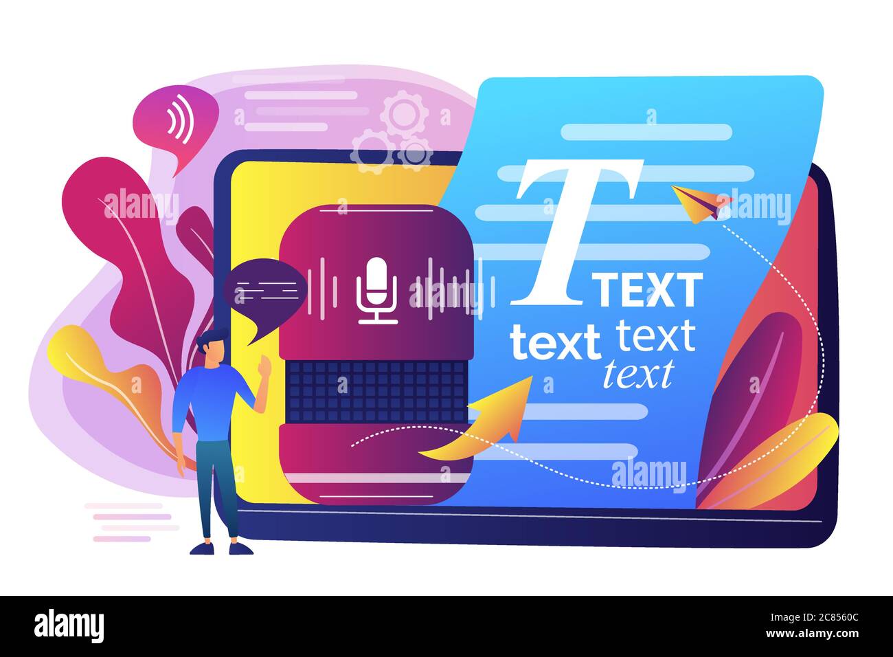 Speech to text concept vector illustration Stock Vector