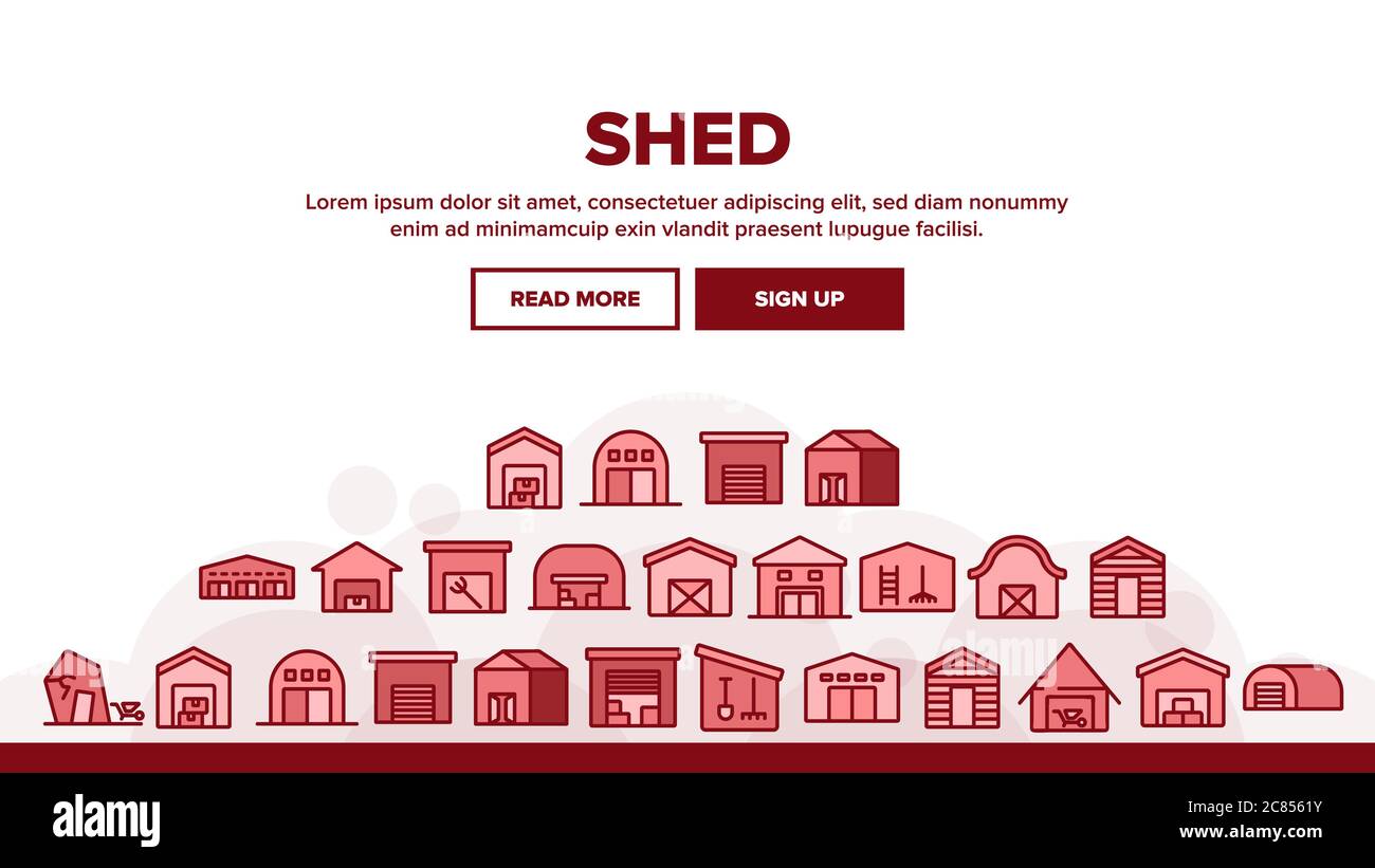 Shed Construction Landing Header Vector Stock Vector Image & Art - Alamy