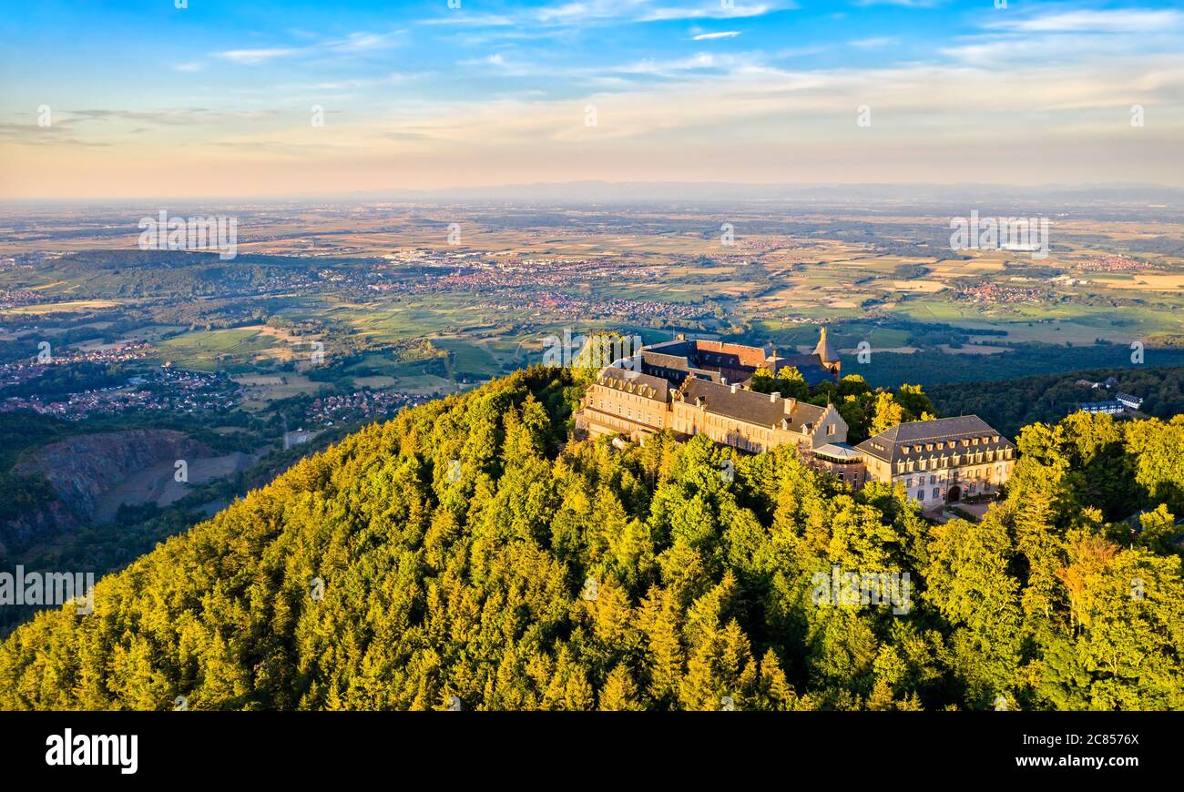 Mont Sainte-Odile Abbey in the Vosges Mountains, France Stock Photo