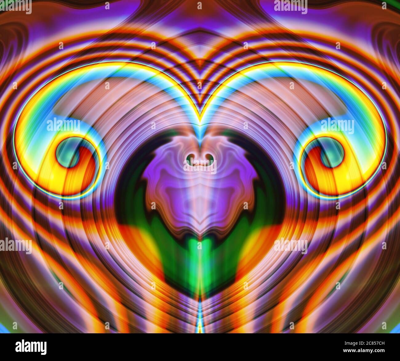 Computer generated abstract colorful fractal artwork for creative design, art, home decoration, entertainment, and mobile and PC screen wallpaper Stock Photo
