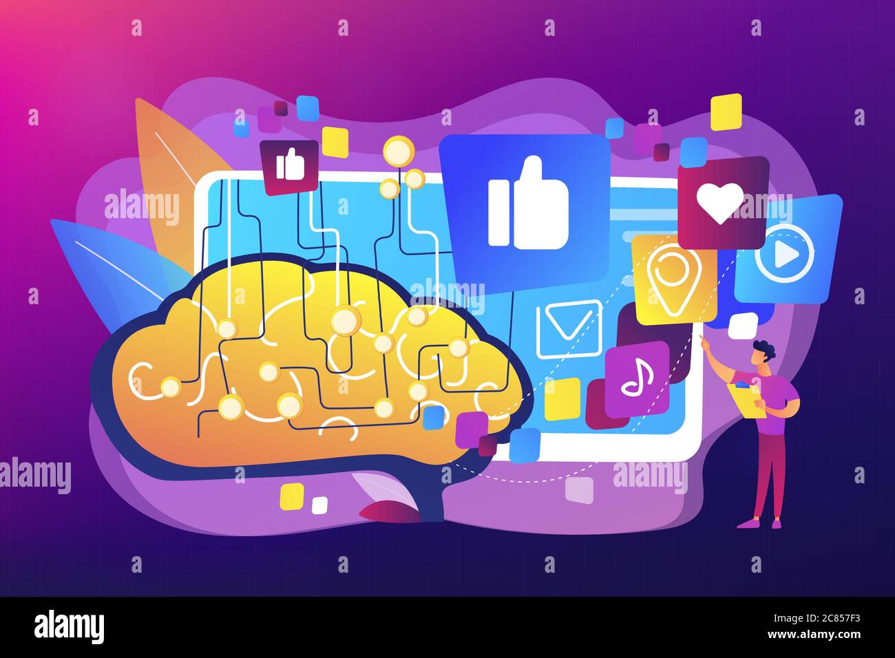 AI in social media concept vector illustration Stock Vector Image & Art ...