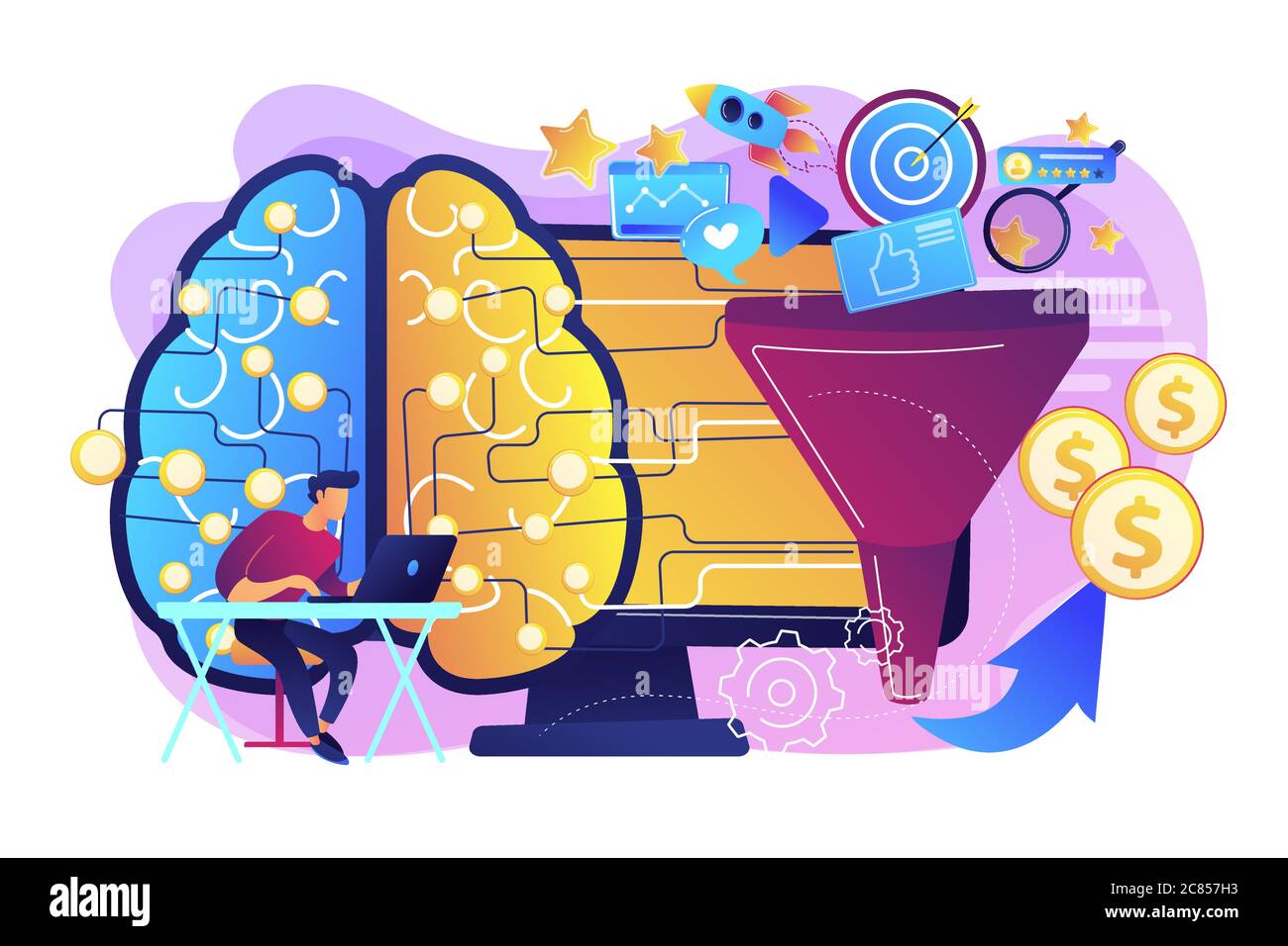AI-powered marketing tools concept vector illustration Stock Vector ...