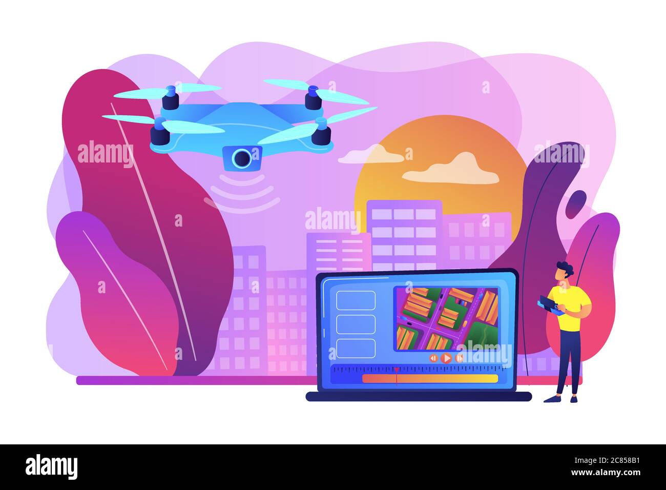 Aerial videography concept vector illustration Stock Vector Image & Art ...