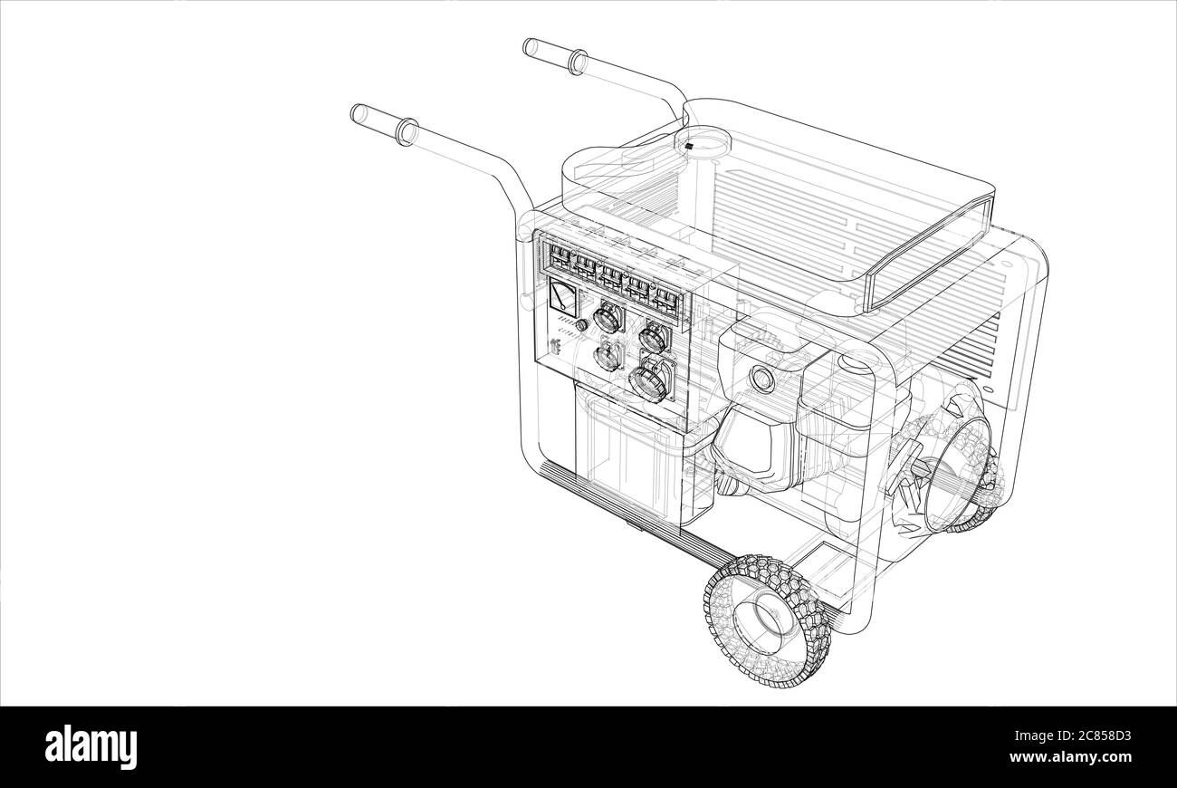 Outline portable gasoline generator Stock Photo - Alamy