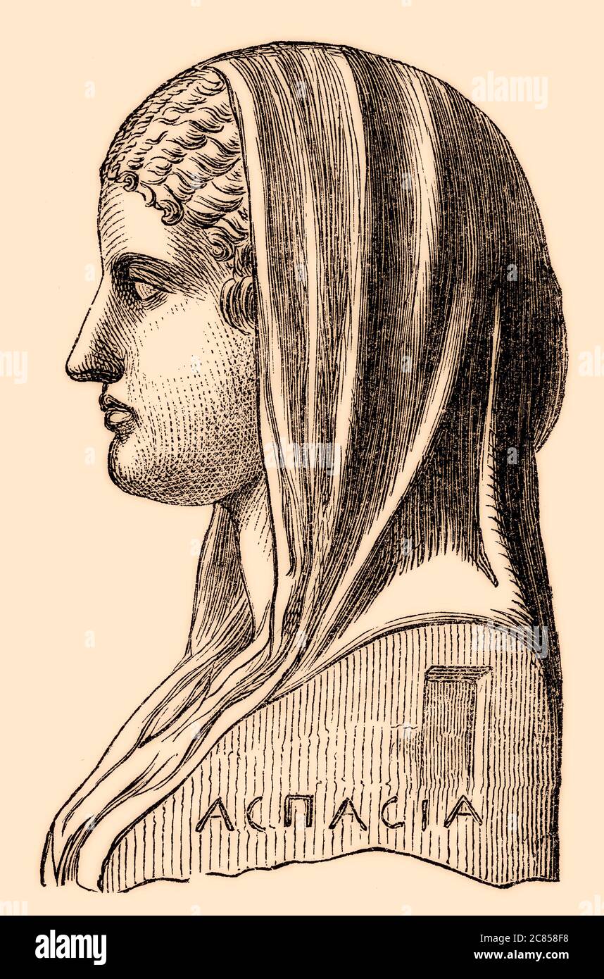 Aspasia,  c. 470 – c. 420 BC, an influential immigrant to Classical-era Athens Stock Photo