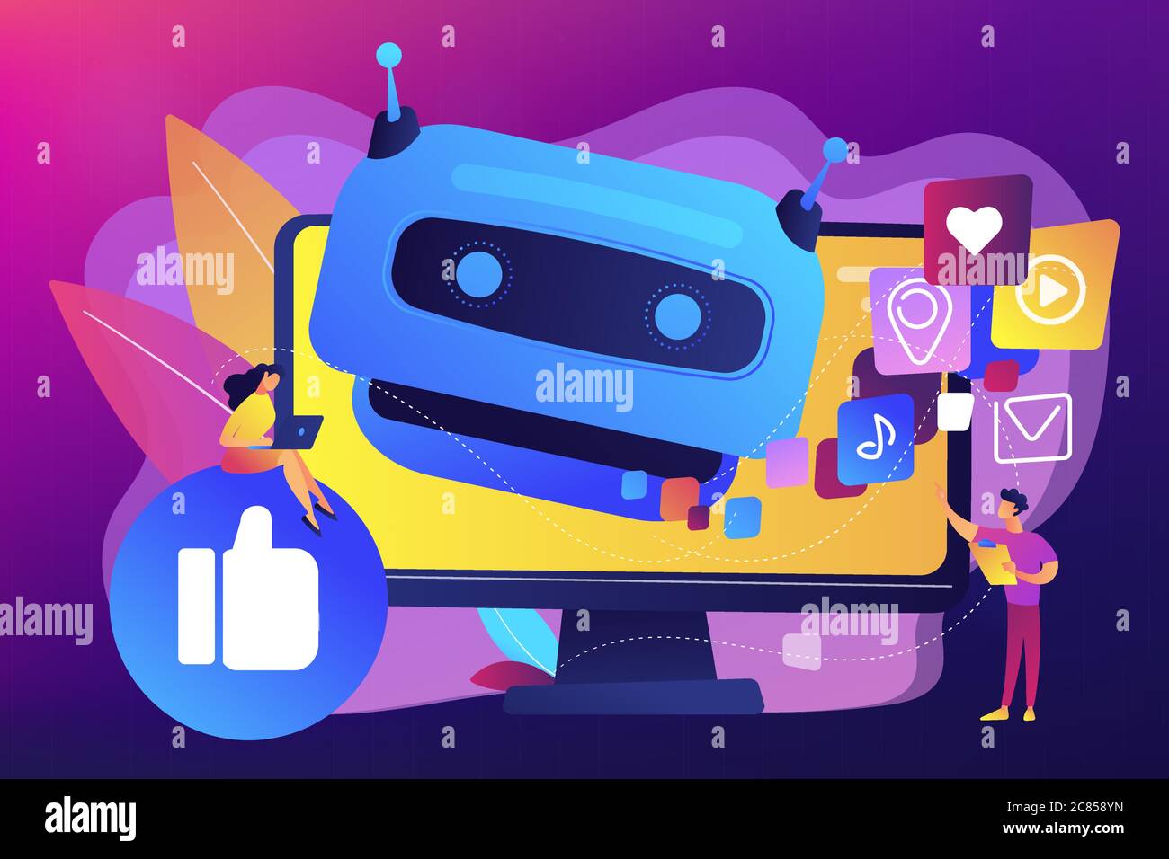 AI in social media concept vector illustration Stock Vector Image & Art ...