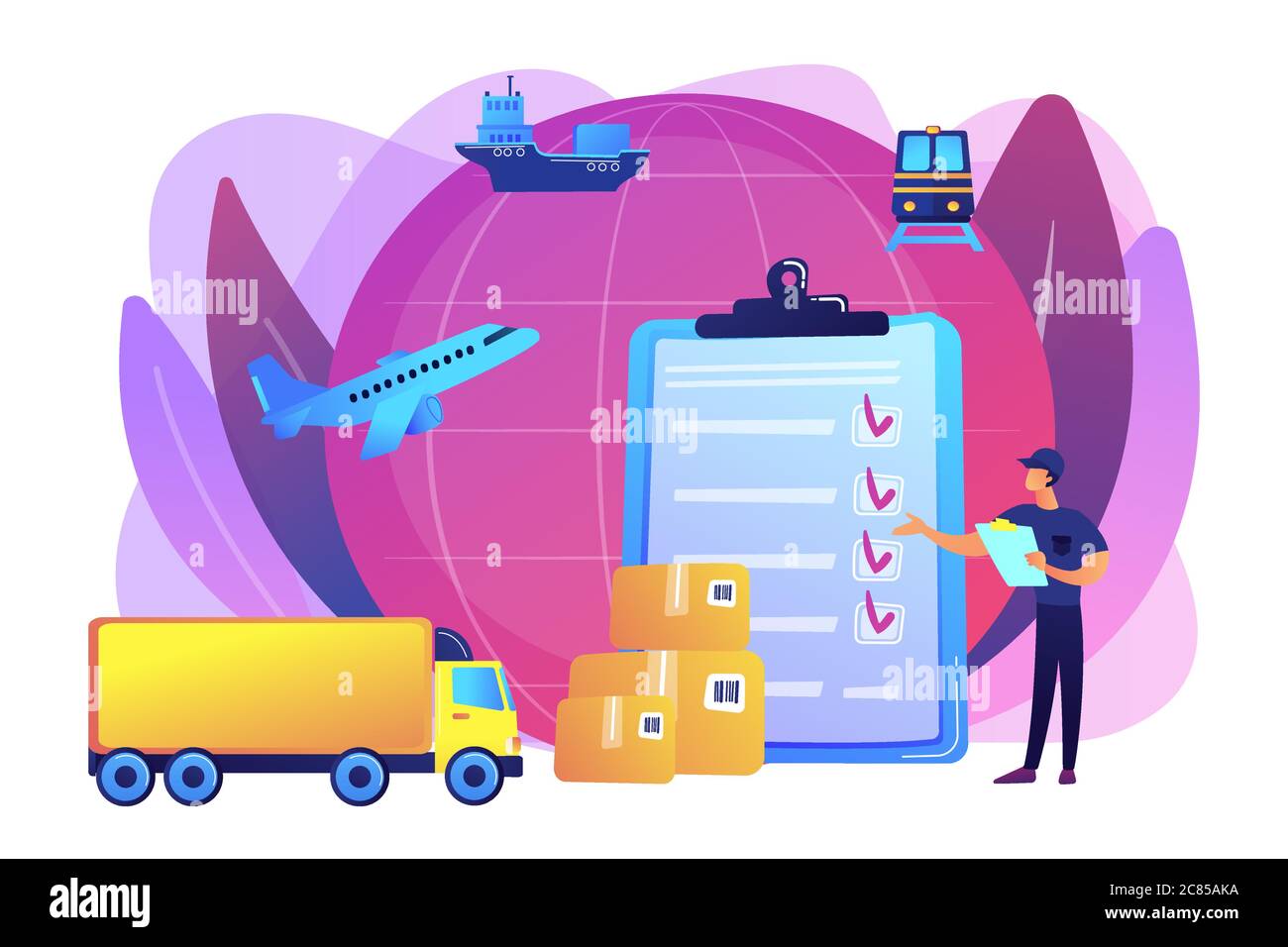 Customs clearance concept vector illustration Stock Vector
