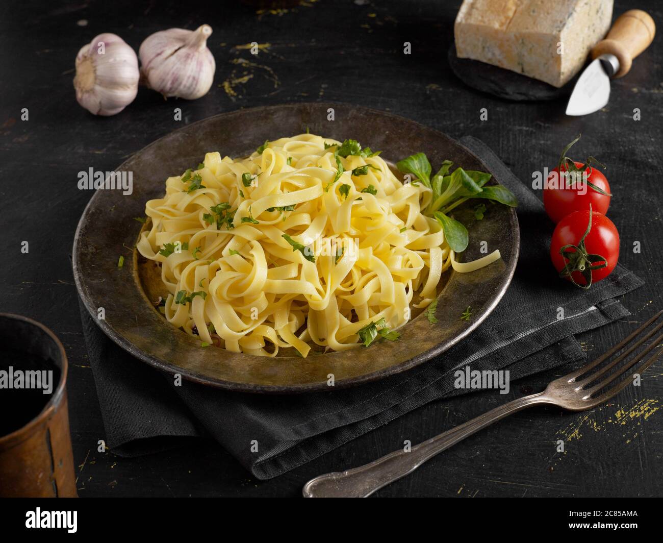Image showcasing Fresh pasta and ingredients Stock Photo - Alamy