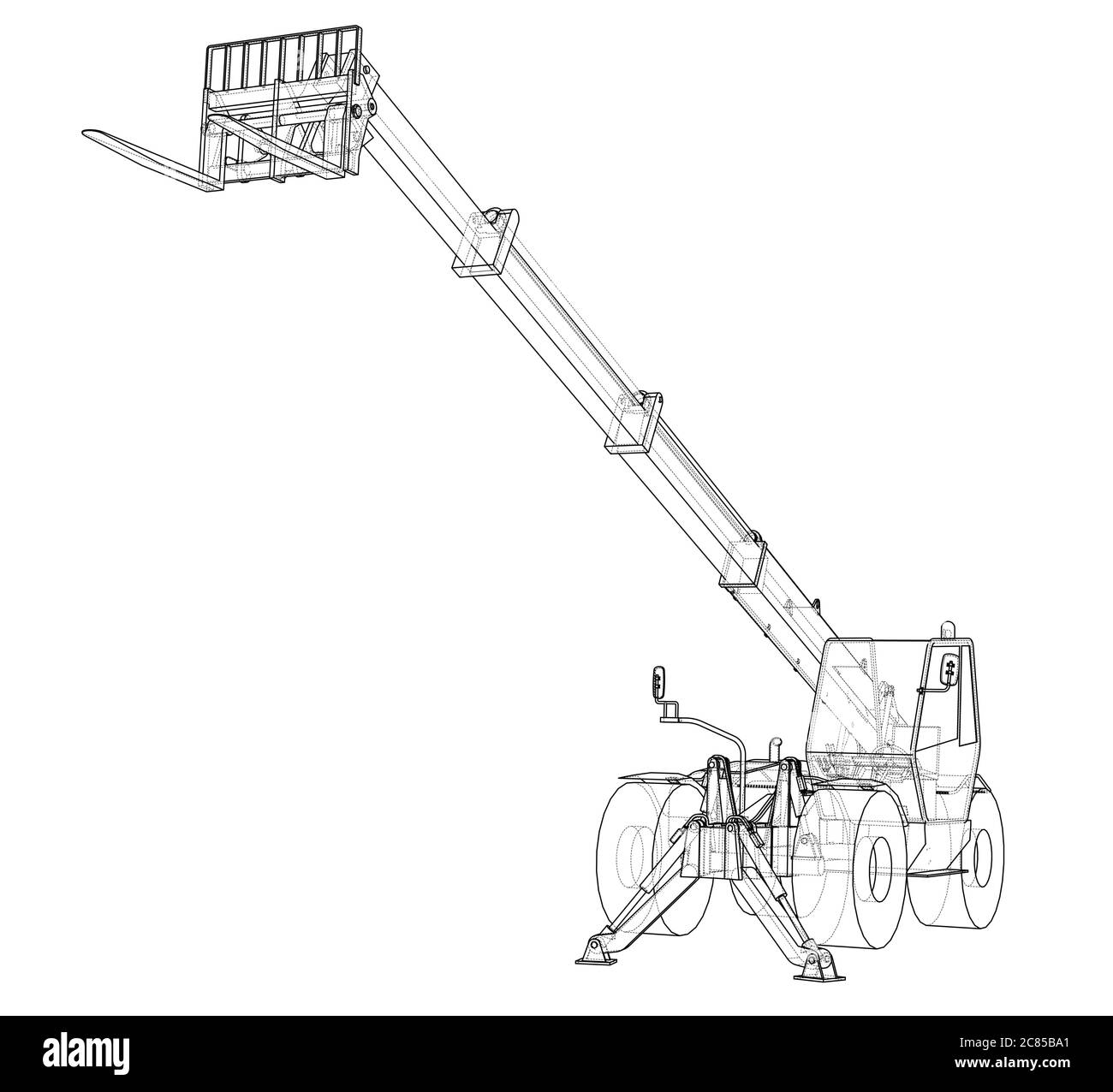 Contour illustration industrial lifting Black and White Stock Photos ...