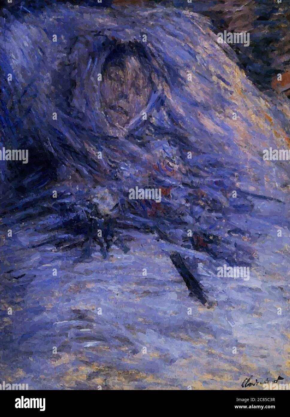 My digital altered The Camille in Her Deathbed by Claude Monet 1879, Museum Orsay, Paris Stock Photo