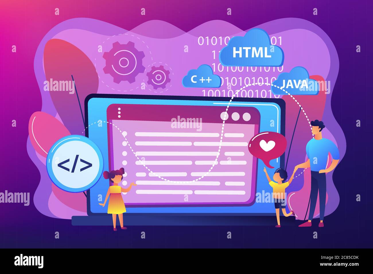 Computer programming camp concept vector illustration Stock Vector ...