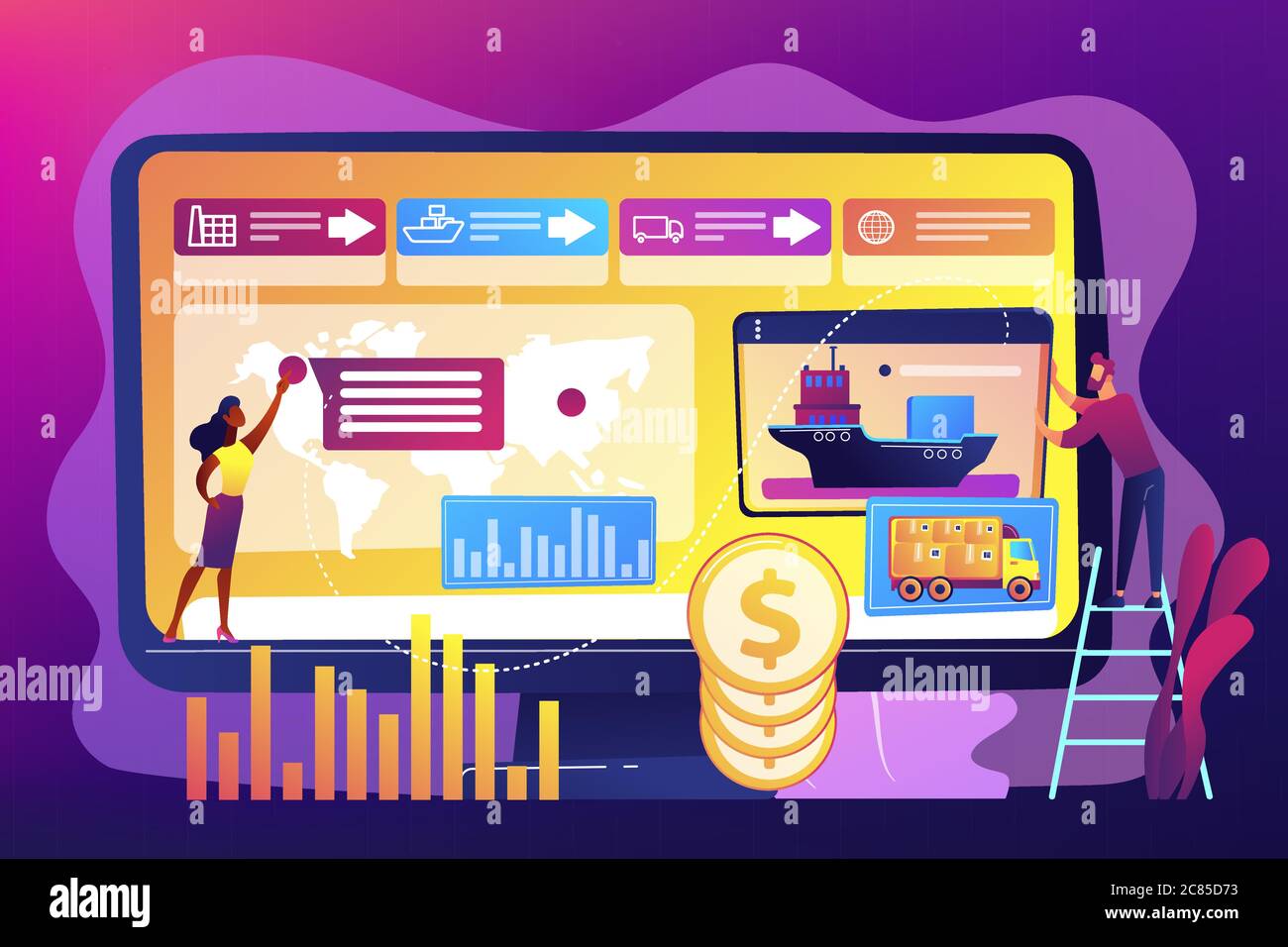 Supply chain analytics concept vector illustration Stock Vector Image ...