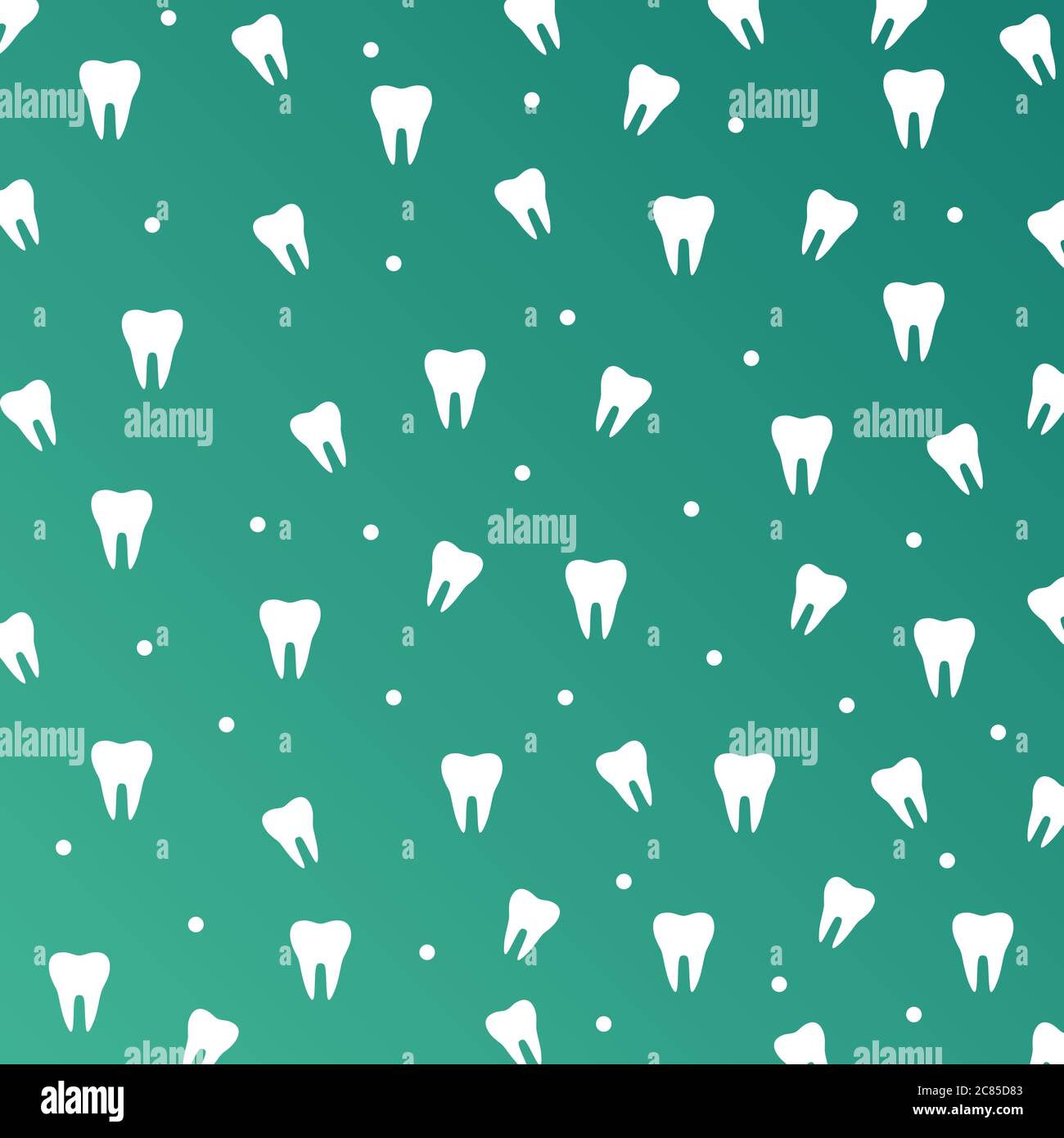 Stylized doodle, hand drawn outline of teeth. A seamless tooth pattern background. Decorative oral dental hygiene vector illustration Stock Vector