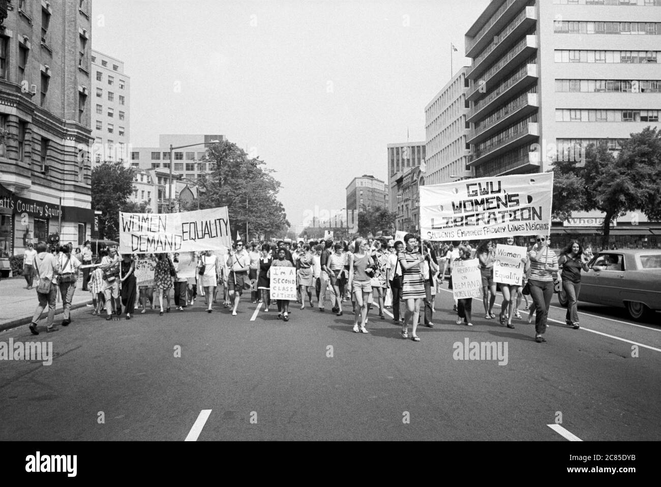 Women's March for Equal Rights from Farrugut Square to Lafayette Park, Washington, D.C., USA, Warren K. Leffler, August 26, 1970 Stock Photo