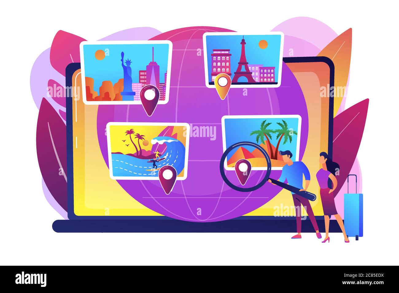Smart tourism system concept vector illustration Stock Vector