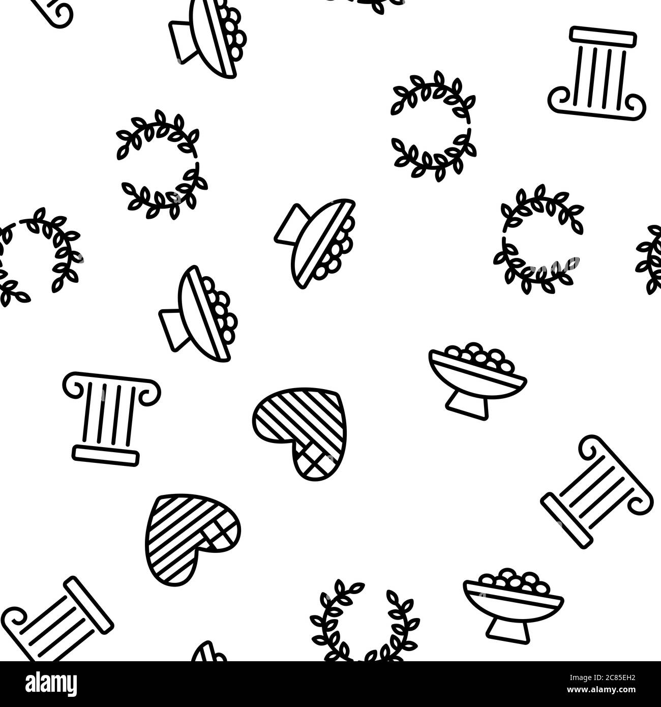 Greek Country Nation Cultural Vector Seamless Pattern Stock Vector ...