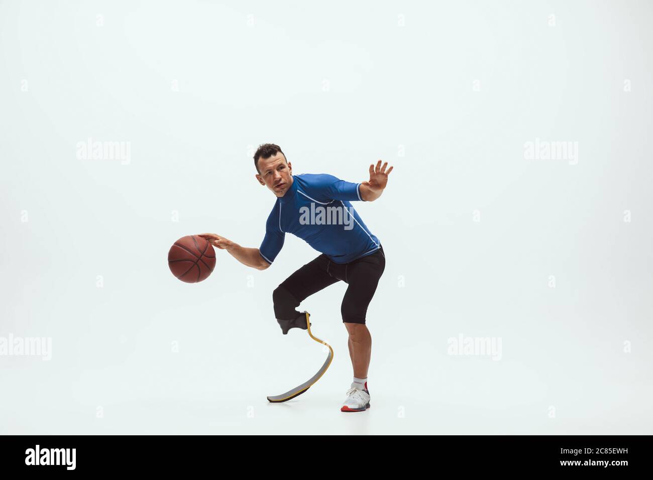 Athlete With Disabilities Or Amputee On White Studio Background ...