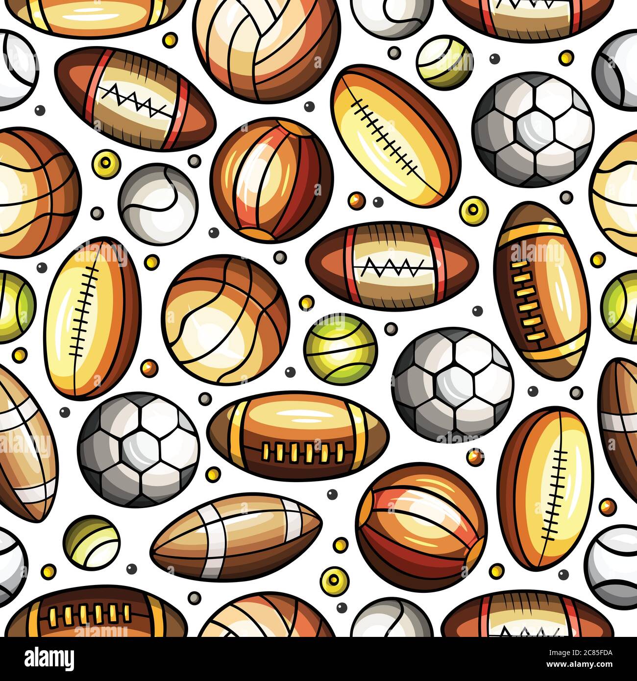 Cartoon cute hand drawn Sport seamless pattern Stock Vector Image & Art ...