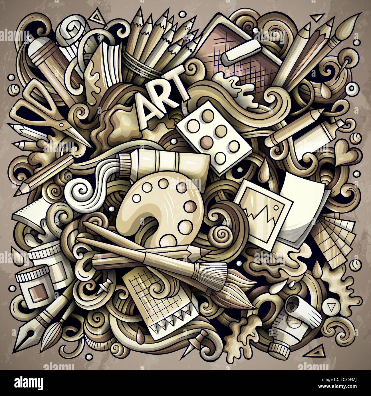 Cartoon vector doodles Art and Design illustration Stock Vector Image ...