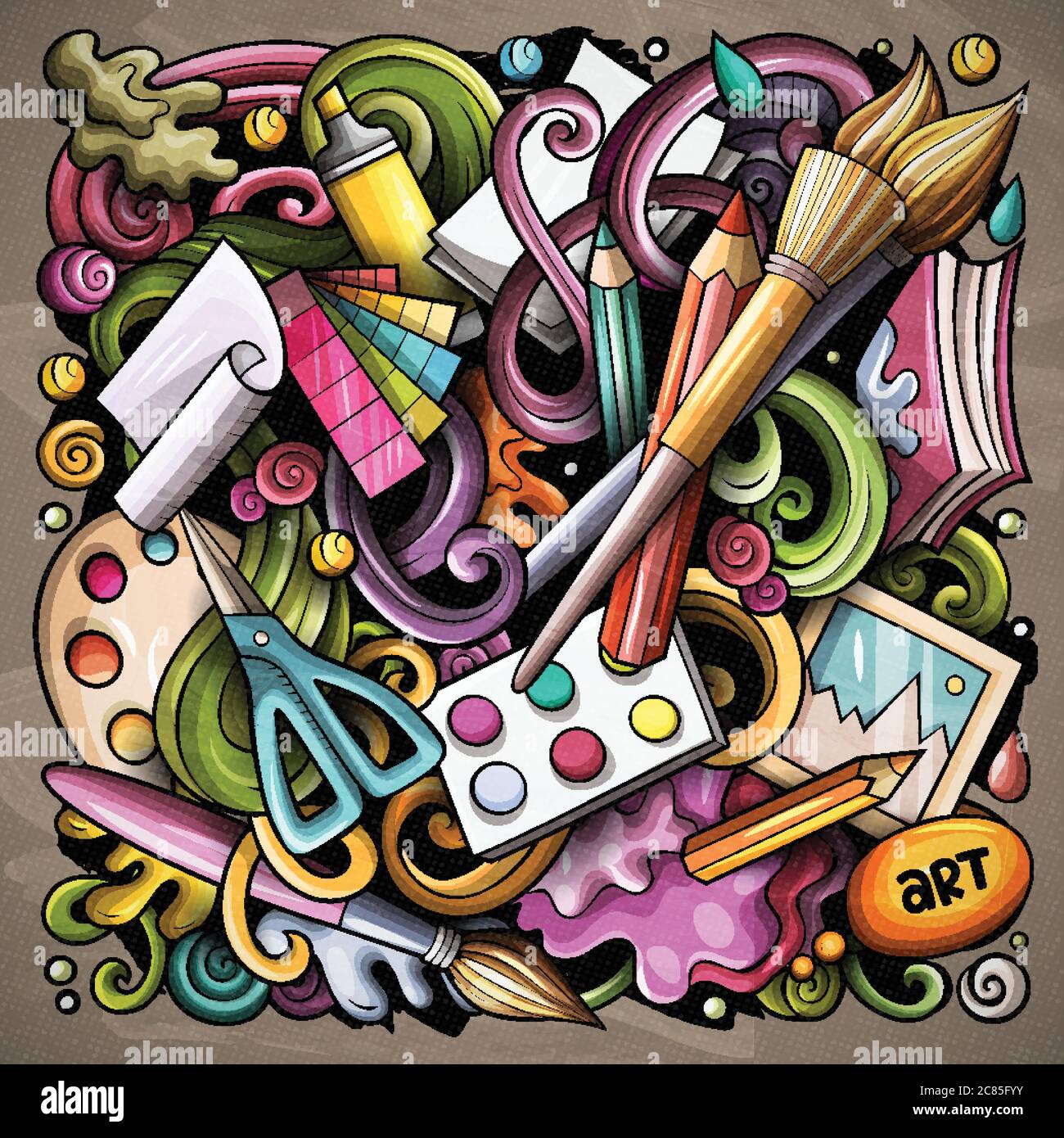 Cartoon vector doodles Art and Design illustration Stock Vector Image ...